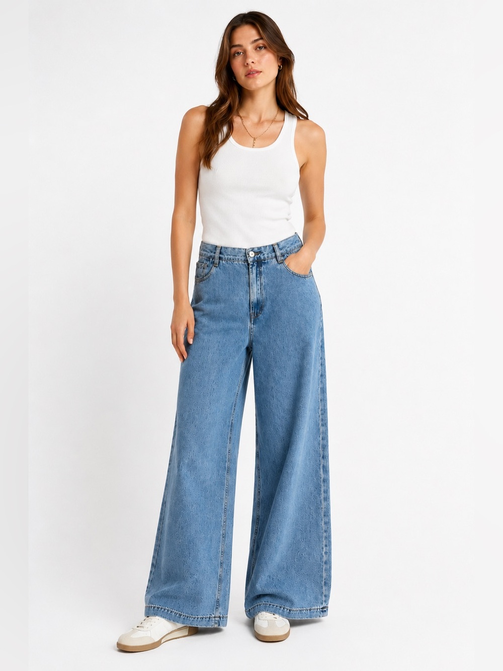 Scotch & Soda Amsterdam Wide Leg Jeans NWT Size 32 Light Wash Denim
